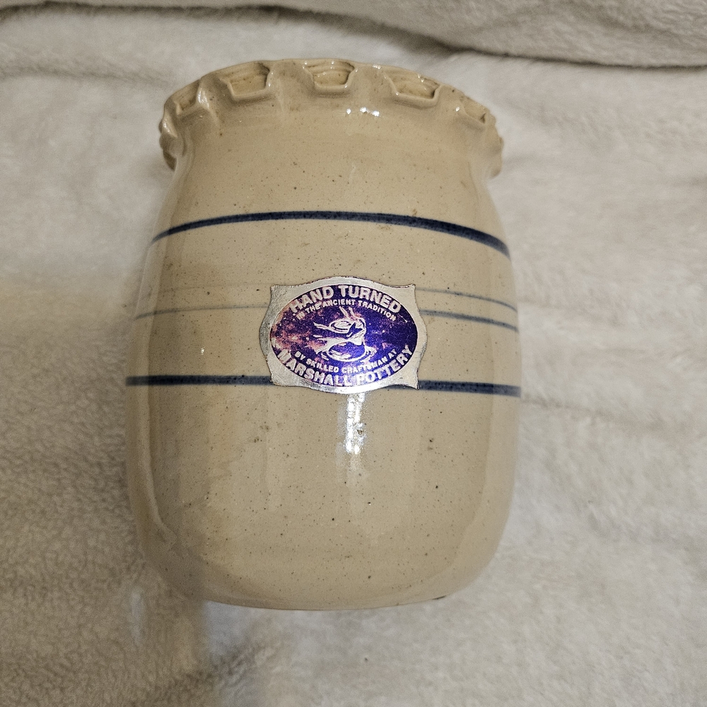 Hand Turned Vase with Blue Stripes